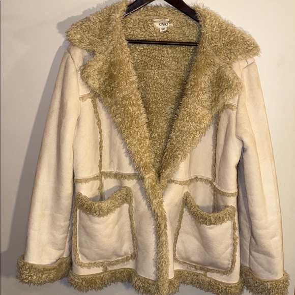 Y2K Cato Faux Suede & Shearling Exposed Seams Women’s Coat/Winter Jacket Size XL - Picture 4 of 17